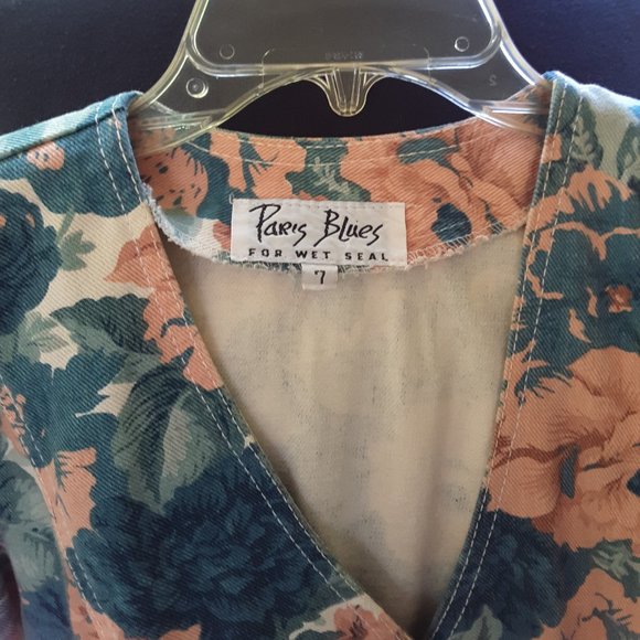 🎉 HOST PICK 🎉Paris Blues For Wet Seal Denim Snap Button Long Sleeve Dress 90s - Picture 12 of 16